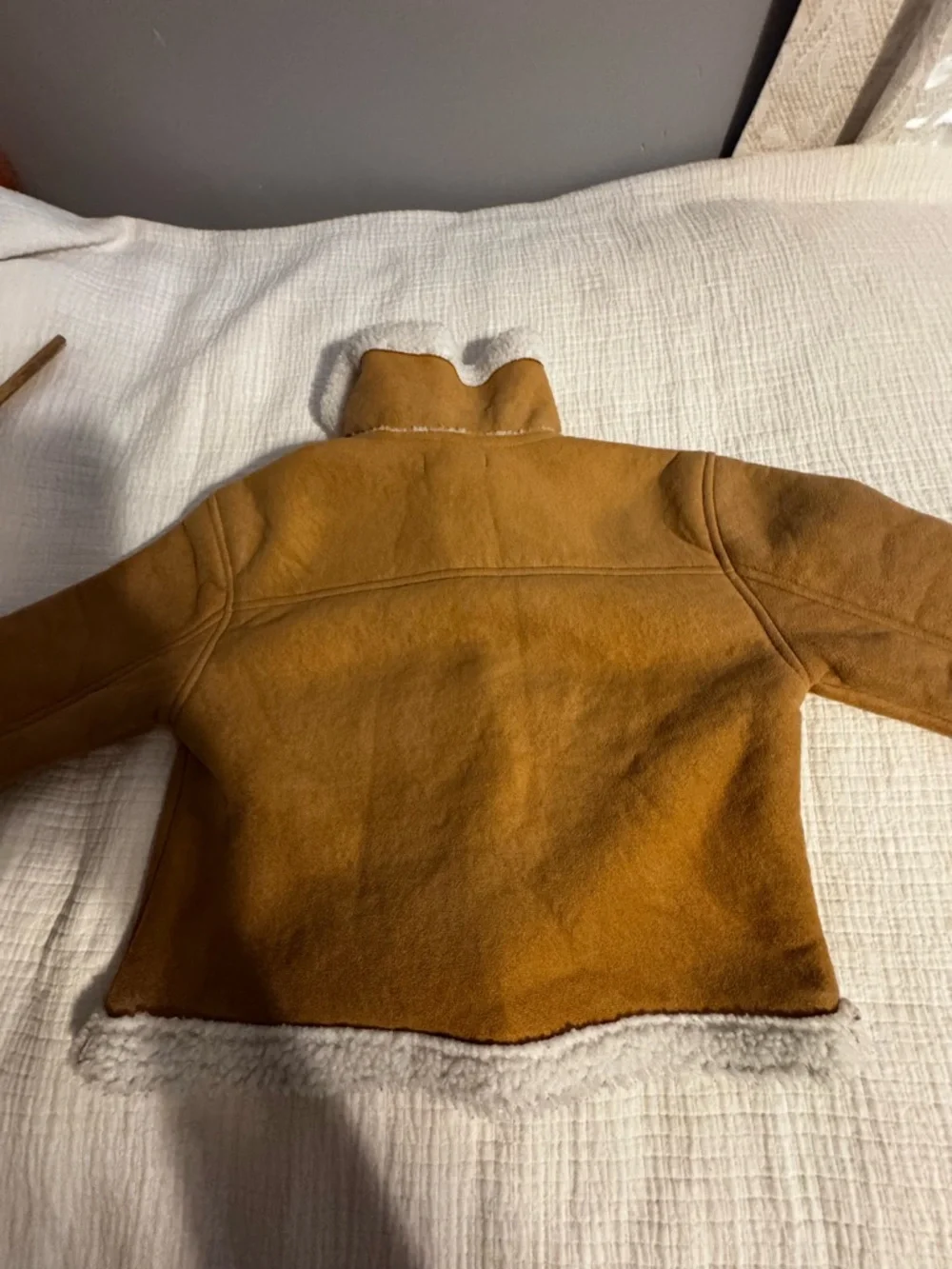 Sincerely Jules Girls Faux Shearling Jacket Brown Size 8 Button-Up Fall Coat - Picture 7 of 9